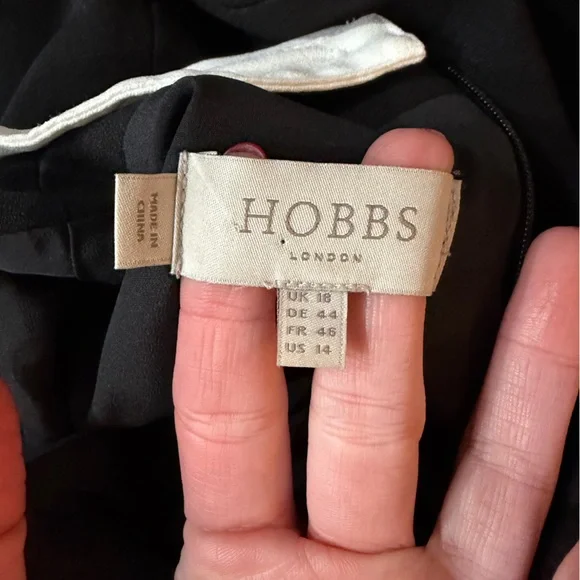 Hobbs London Theodora Black Dress with Detachable Floral Collar - Picture 6 of 8